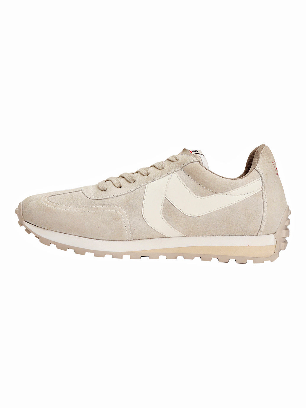 Men's Cream Colorblock Sneakers - Side View