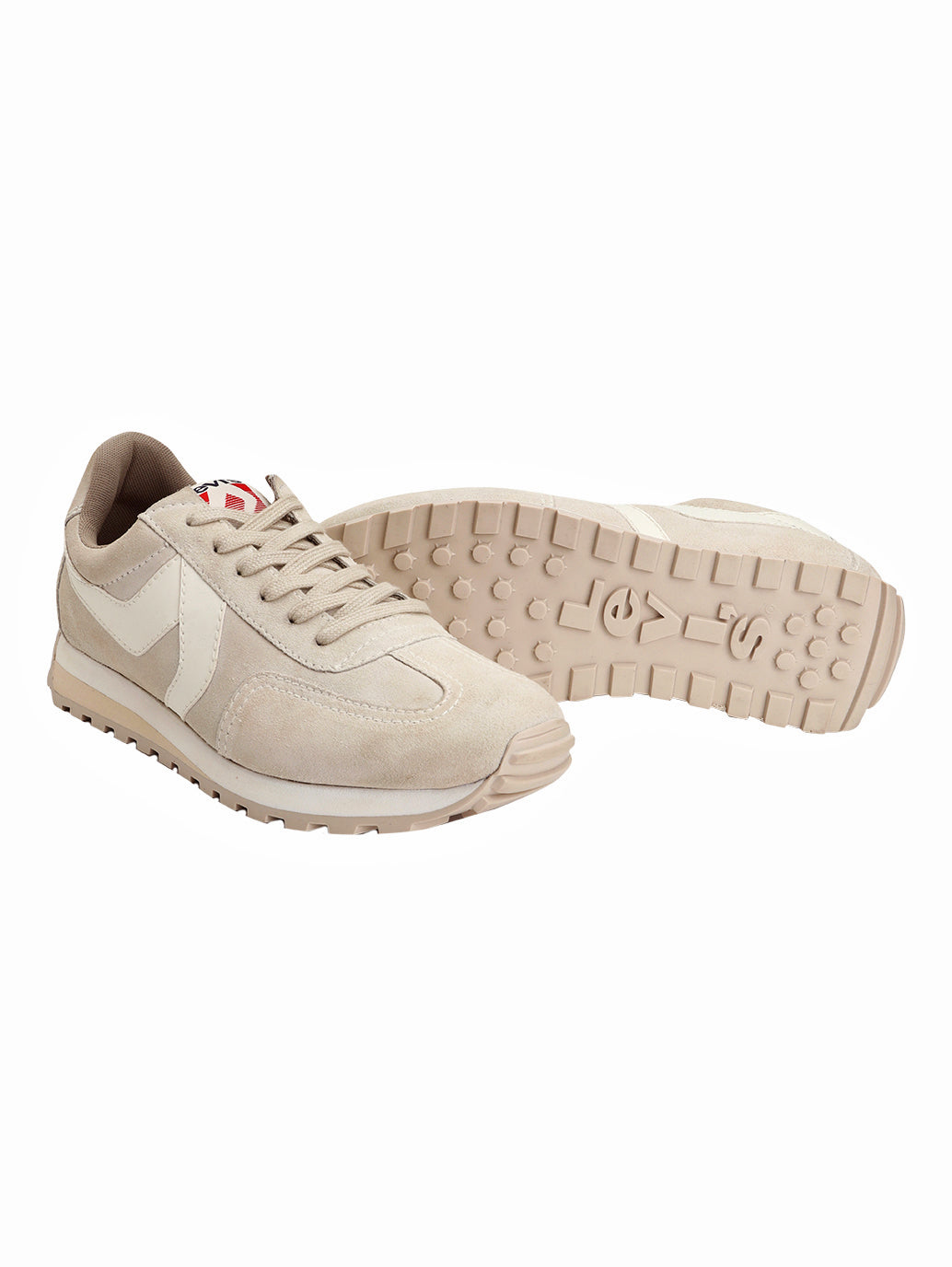 Men's Cream Colorblock Sneakers - Top View