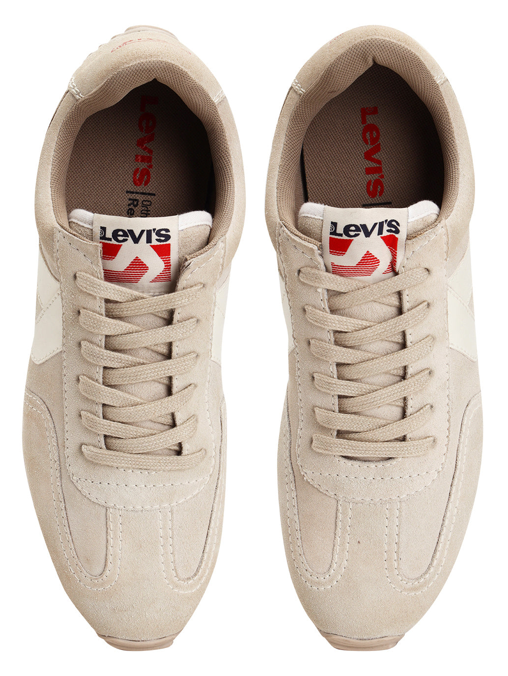 Men's Cream Colorblock Sneakers - FrontSet View