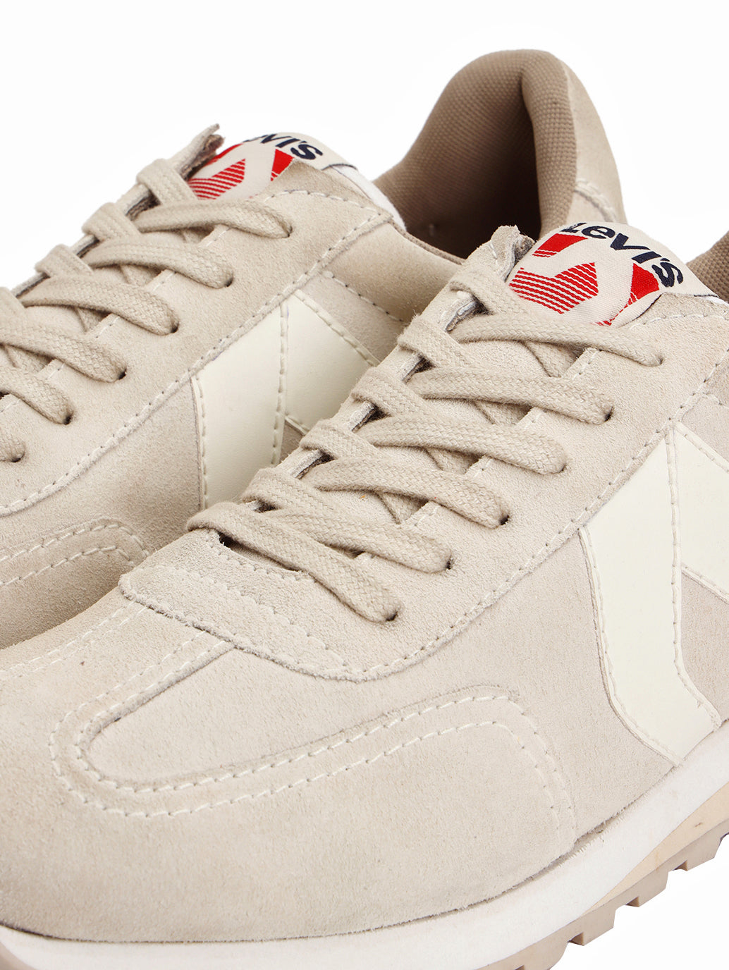 Men's Cream Colorblock Sneakers - Detail View