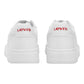 Men's White Solid Sneakers - Back View