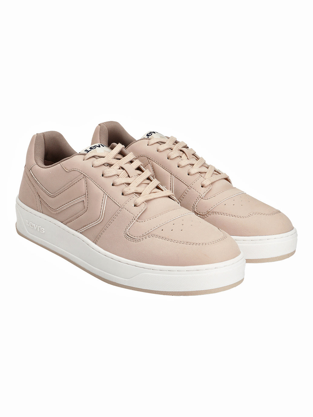 Men's Beige Solid Sneakers - Front View