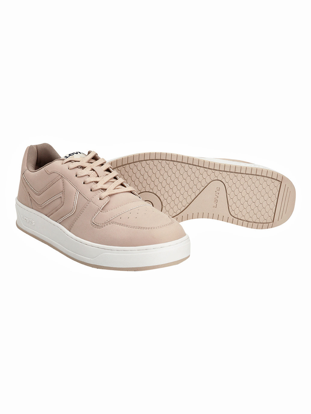 Men's Beige Solid Sneakers - Top View