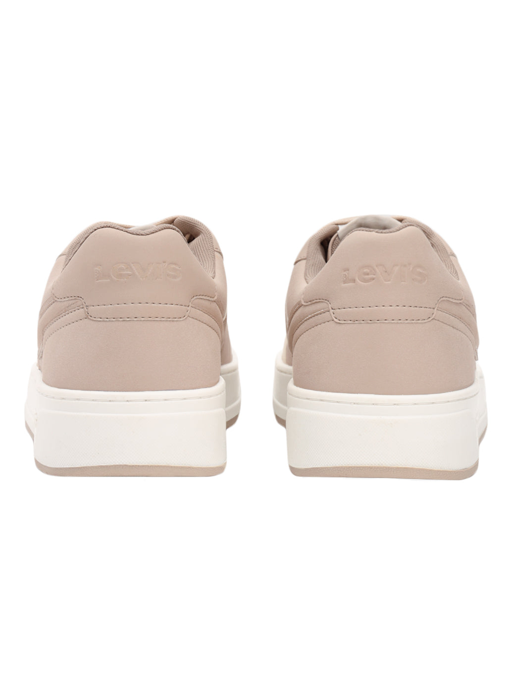 Men's Beige Solid Sneakers - Back View