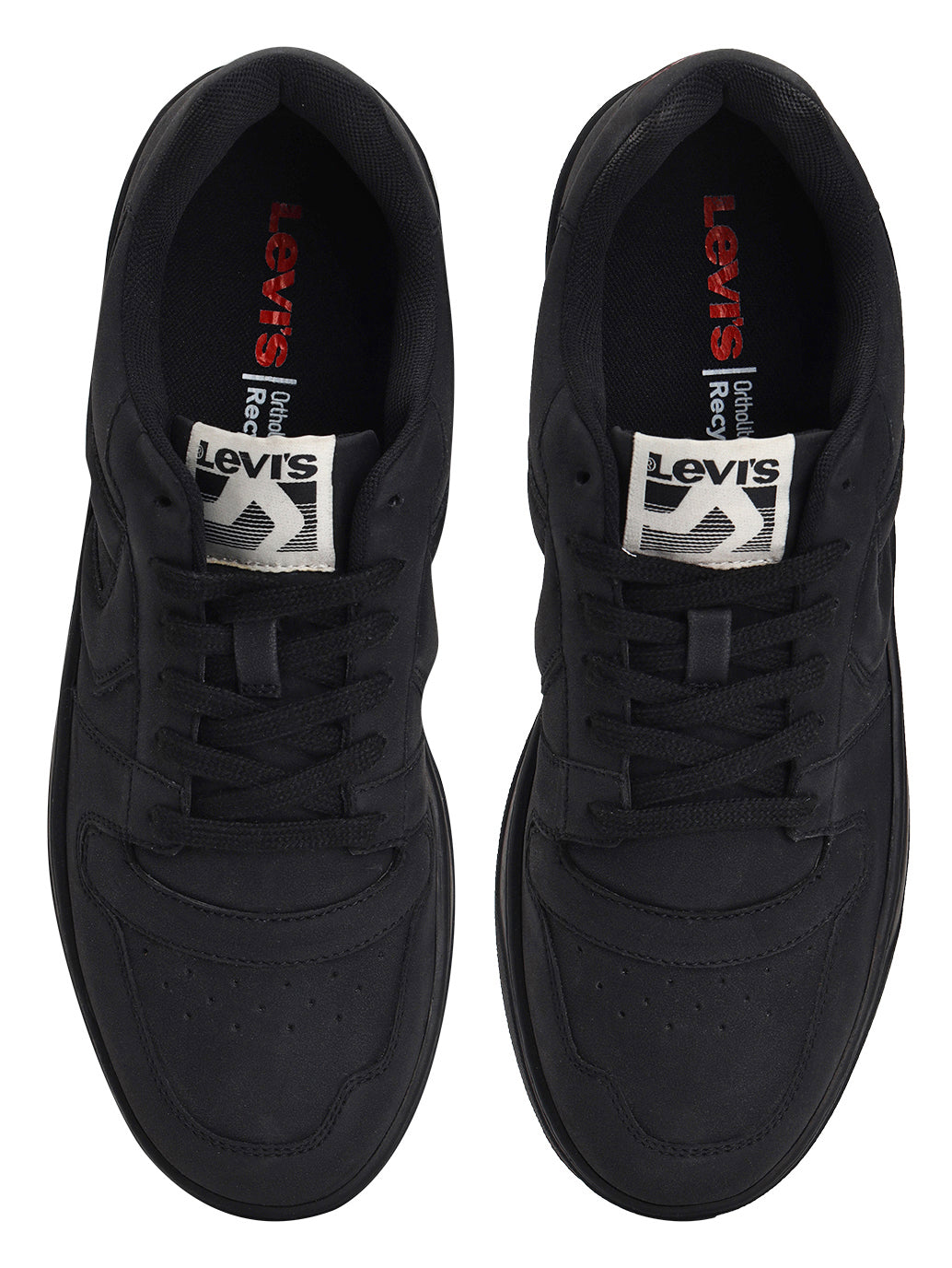 Men's Black Solid Sneakers - FrontSet View