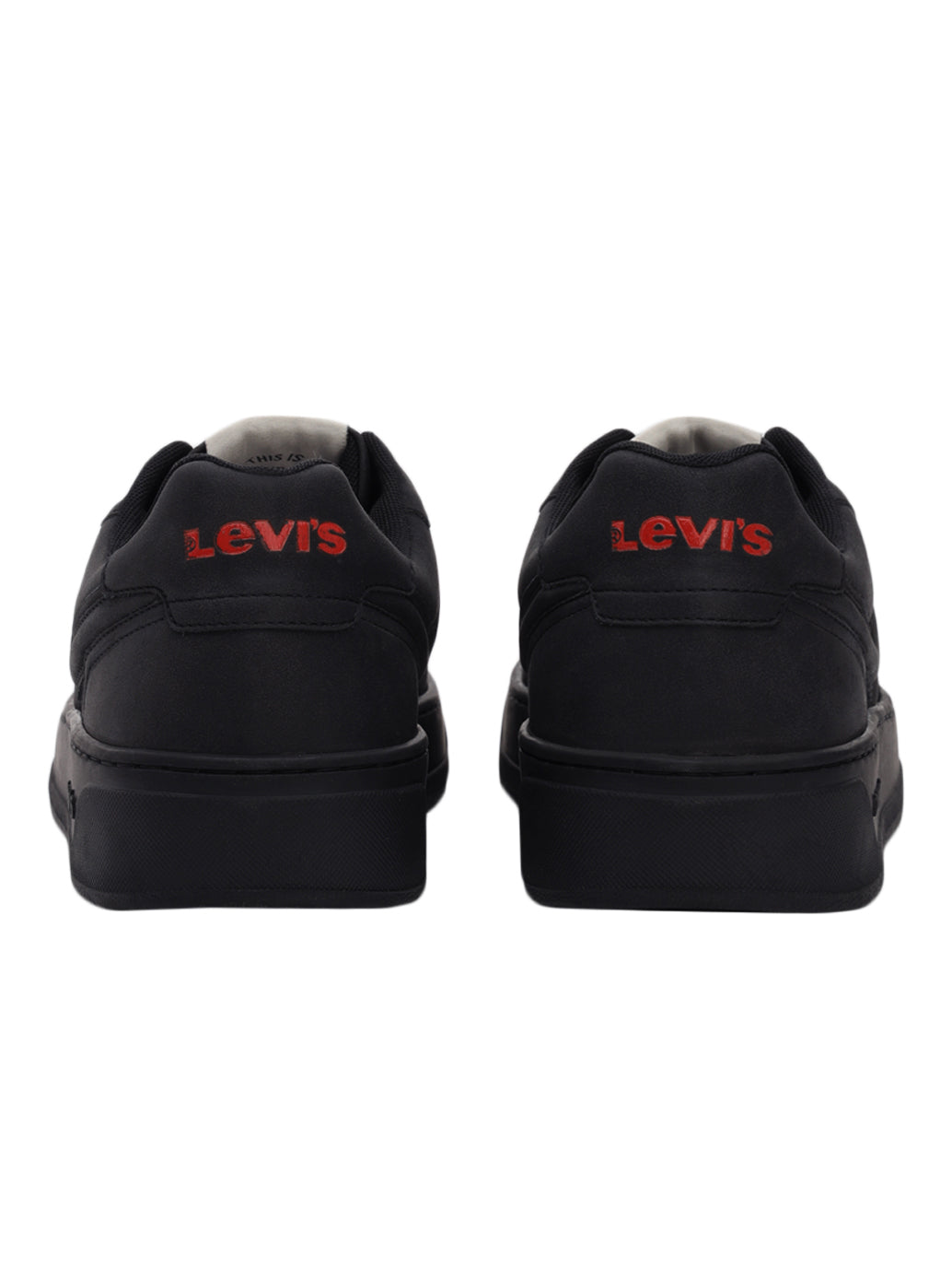 Men's Black Solid Sneakers - Back View