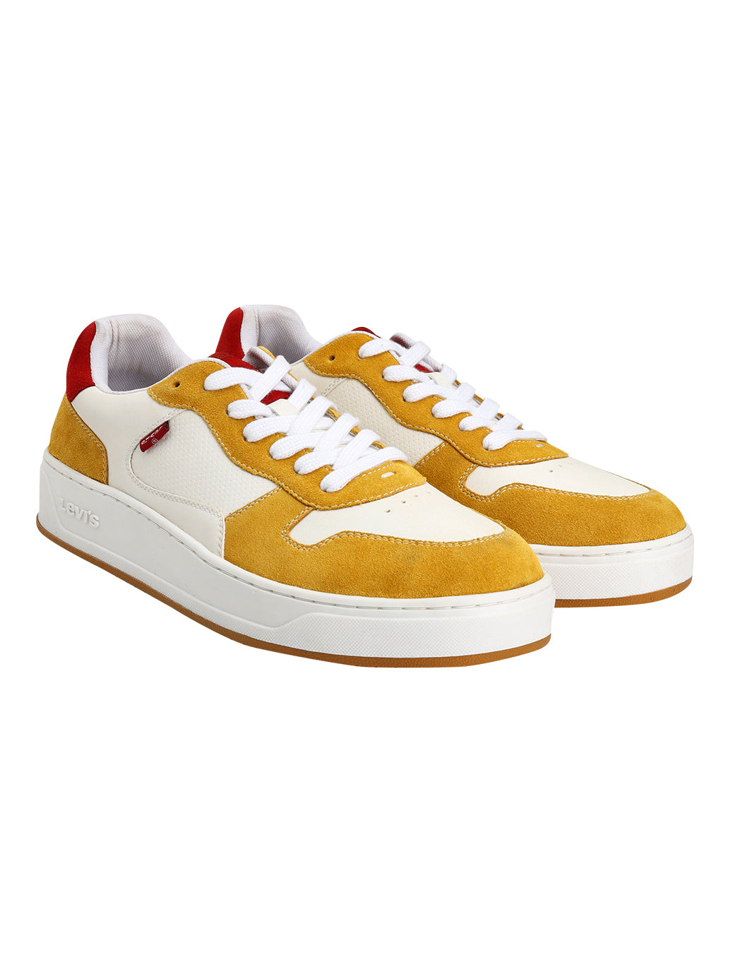 Men's Mustard Colorblock Sneakers - Front View