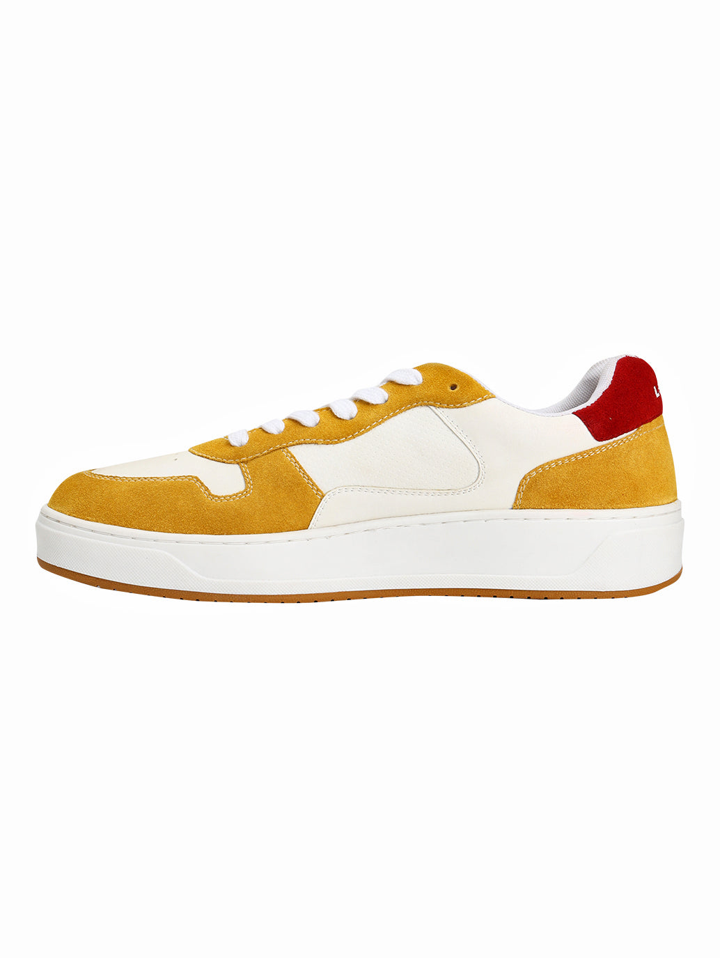 Men's Mustard Colorblock Sneakers - Side View