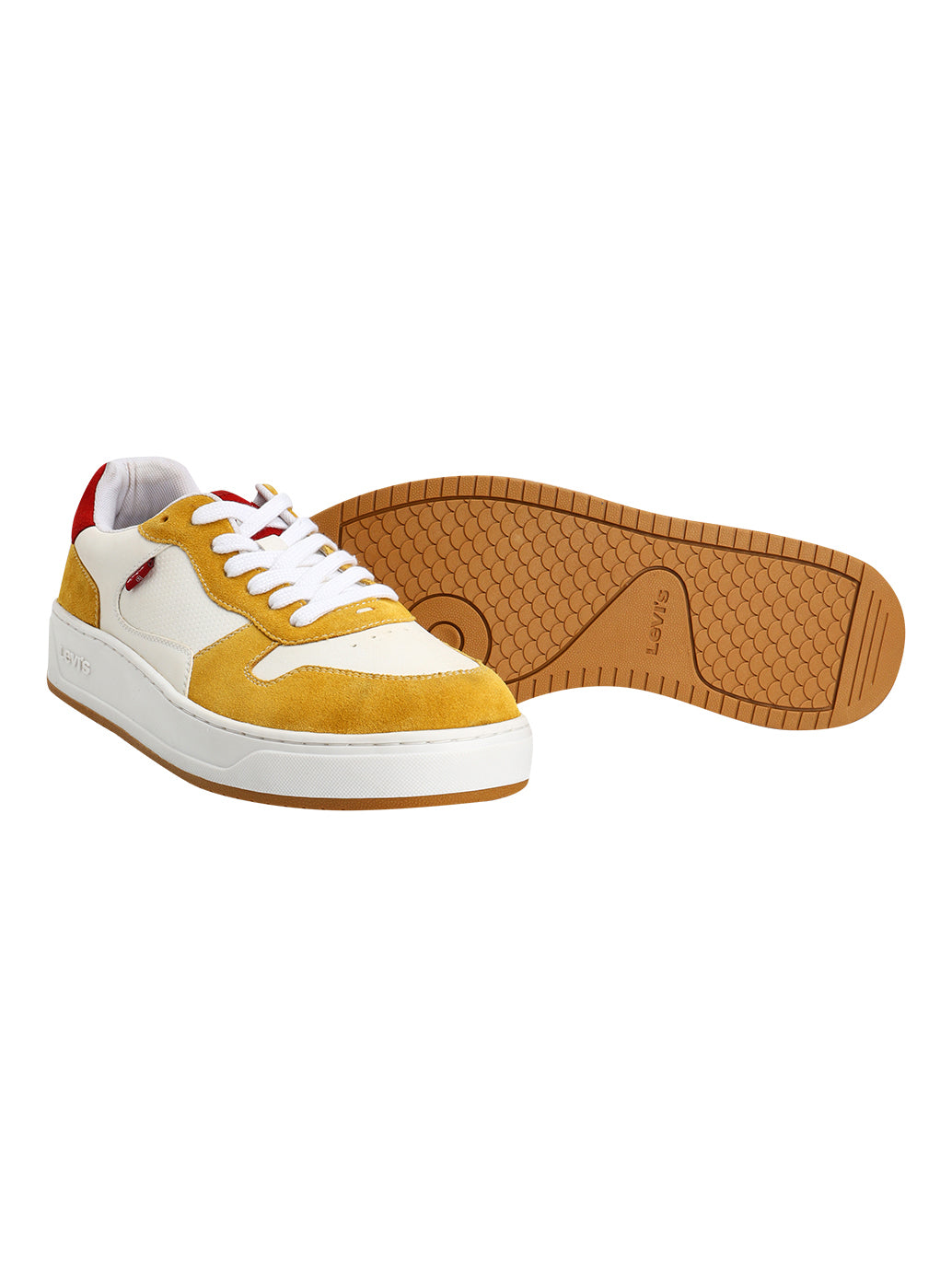 Men's Mustard Colorblock Sneakers - Top View