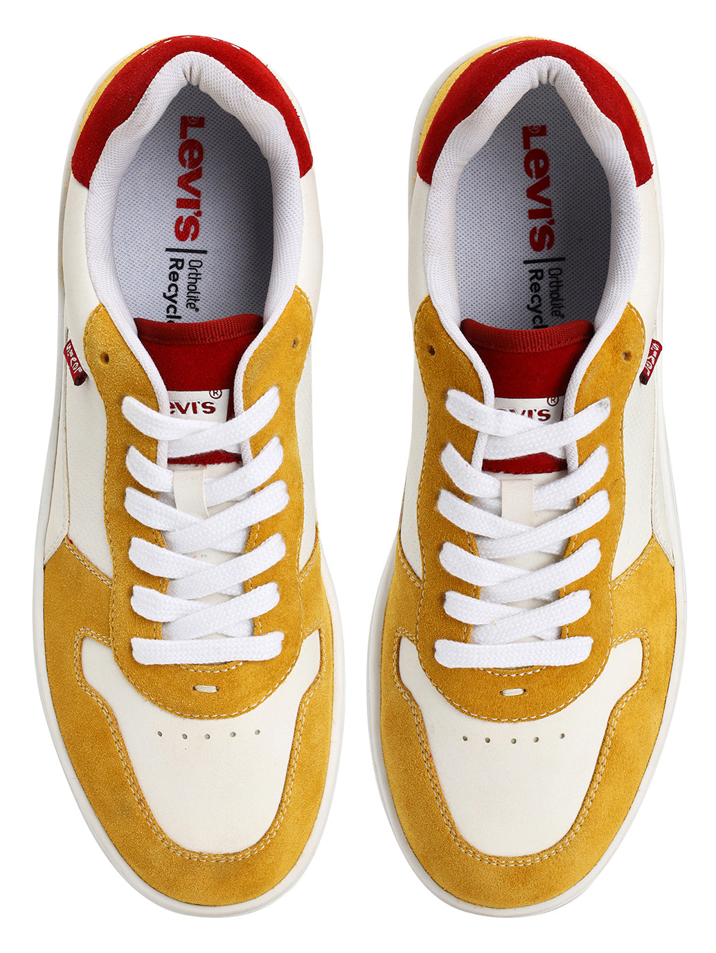 Men's Mustard Colorblock Sneakers - FrontSet View