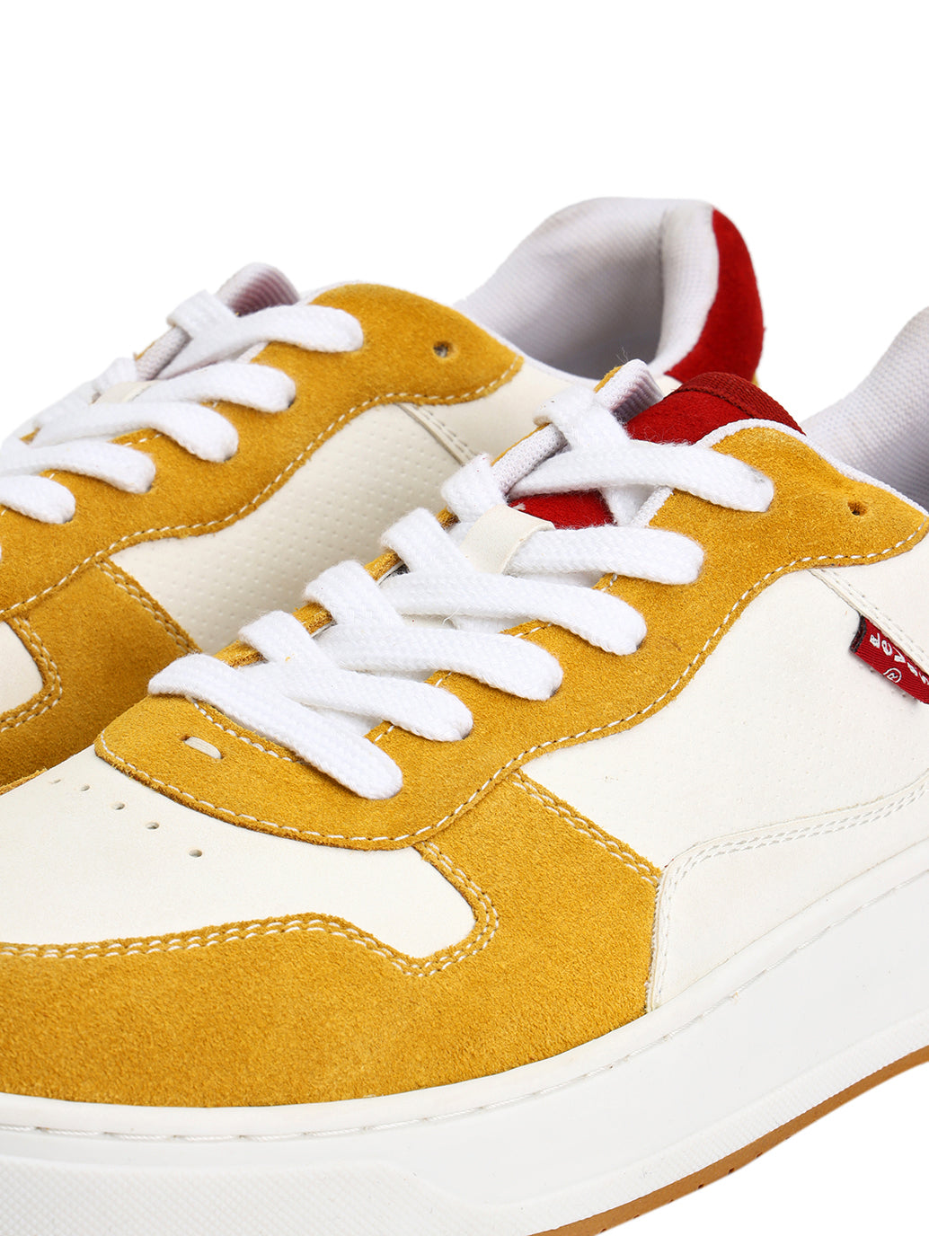 Men's Mustard Colorblock Sneakers - Detail View