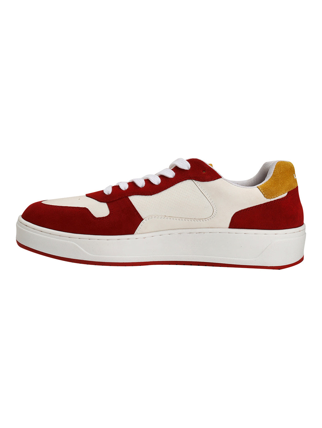 Men's Red Colorblock Sneakers - Side View