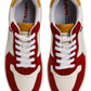 Men's Red Colorblock Sneakers - FrontSet View