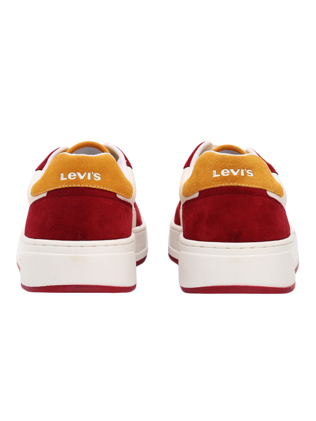 Men's Red Colorblock Sneakers - Back View