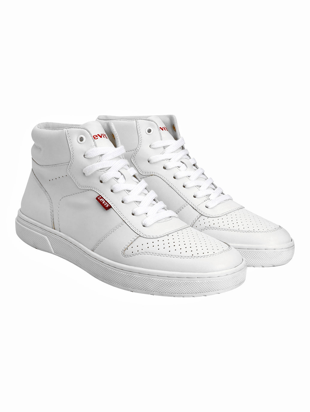Men's White Solid Boots - Front View