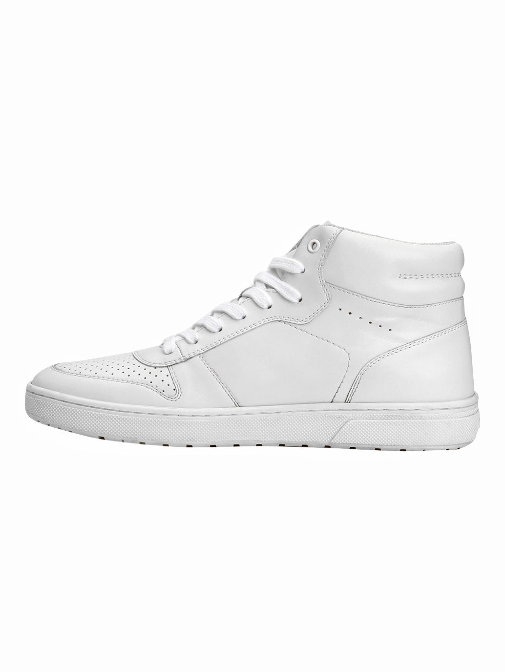 Men's White Solid Boots - Side View