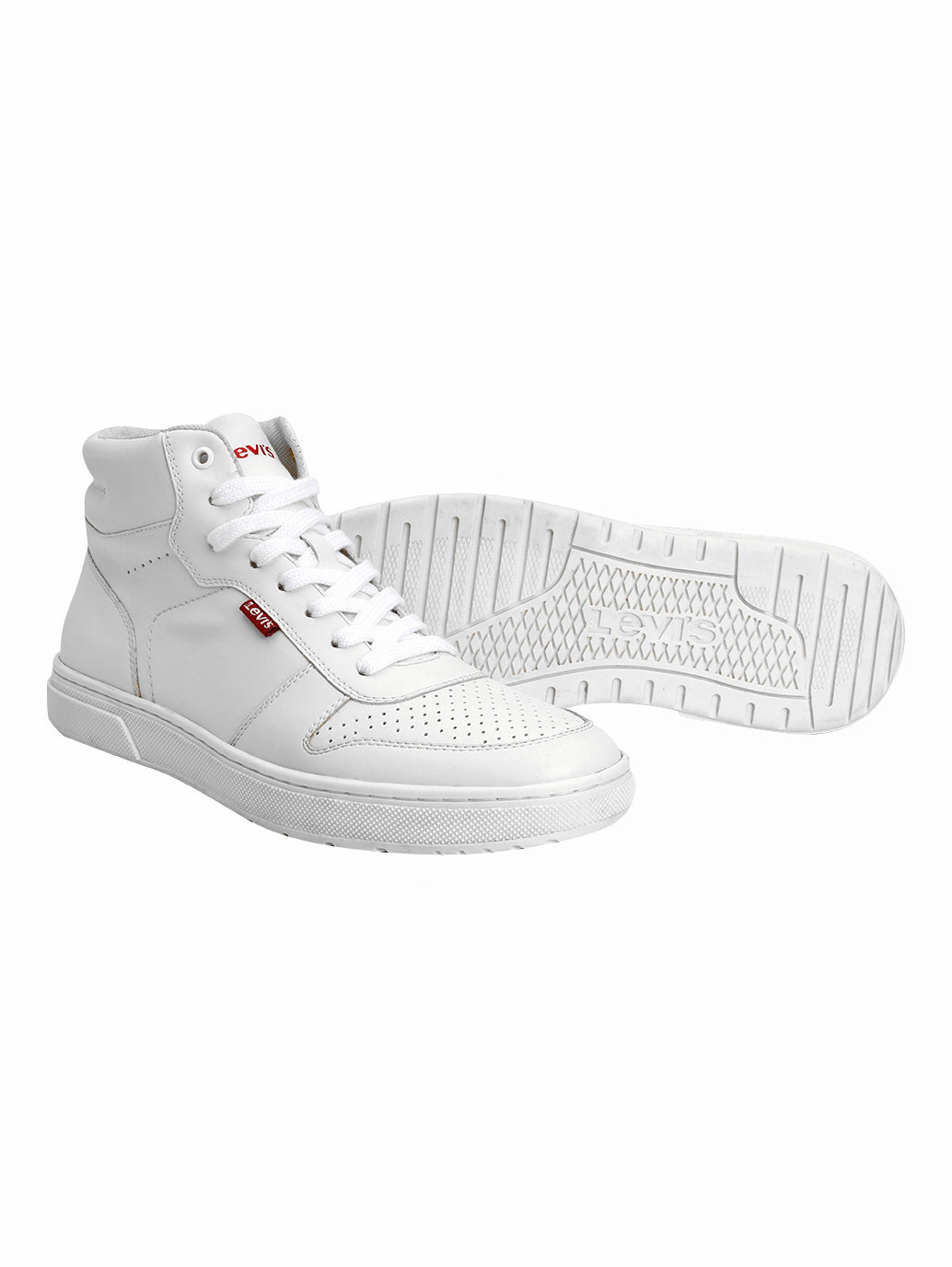 Men's White Solid Boots - Top View
