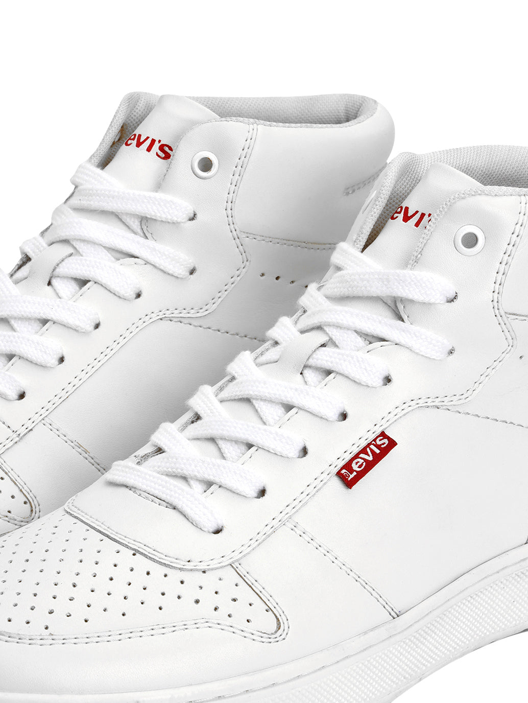 Men's White Solid Boots - Detail View