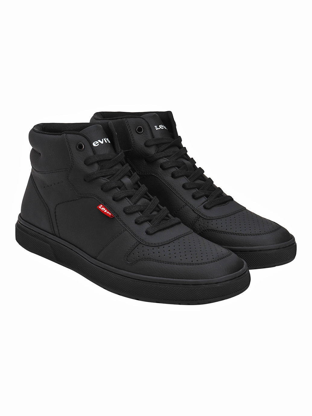 Men's Black Solid Boots - Front View