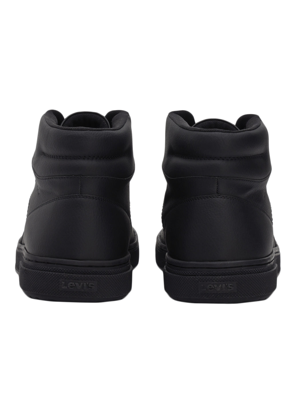 Men's Black Solid Boots - Back View