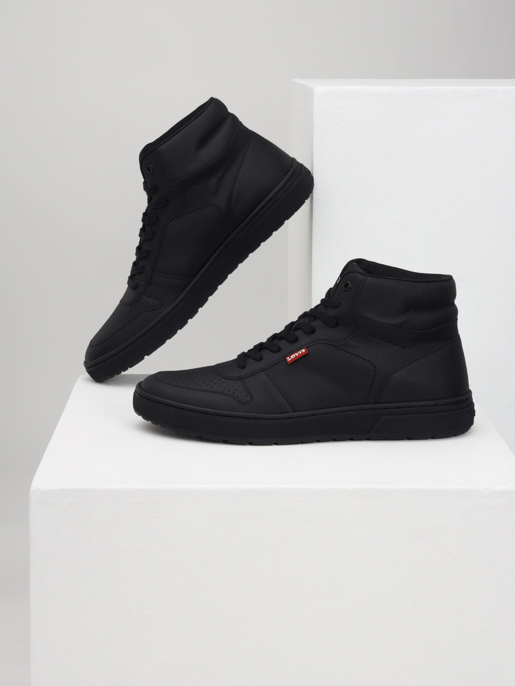 Men's Black Solid Boots - Style View