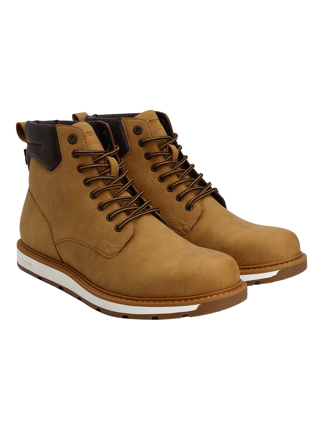 Men's Tan Solid Boots - Front View