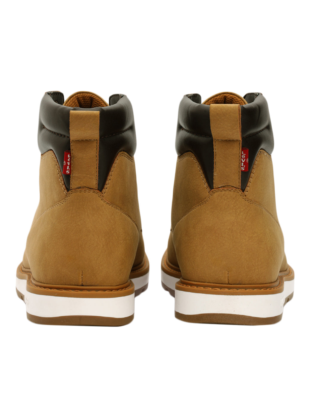 Men's Tan Solid Boots - Back View