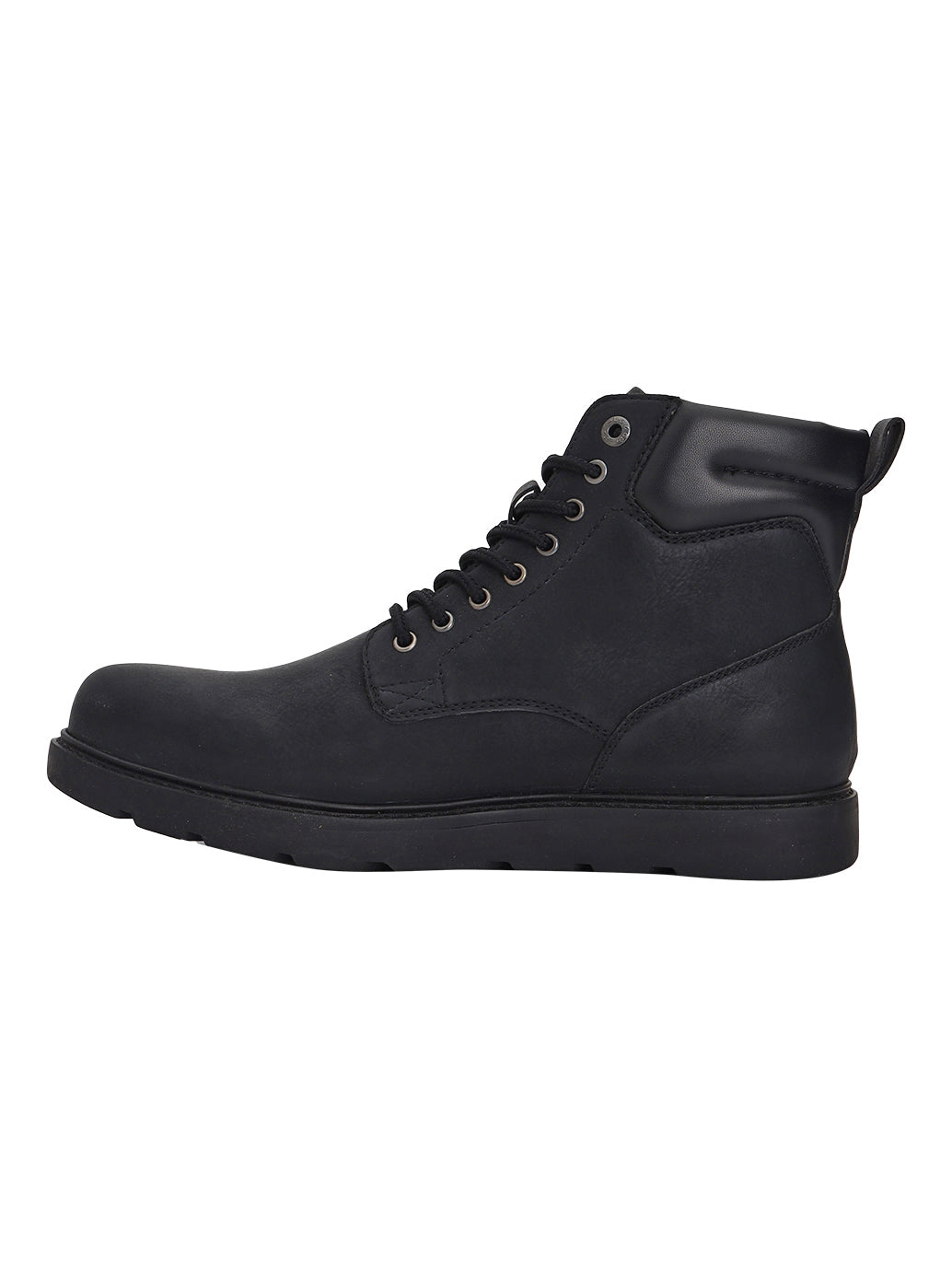 Men's Black Solid Boots - Side View