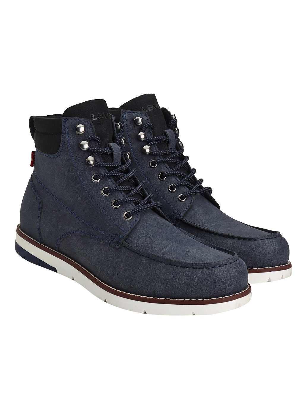 Men's Blue Solid Boots - Front View