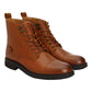 Men's Brown Solid Boots - Front View