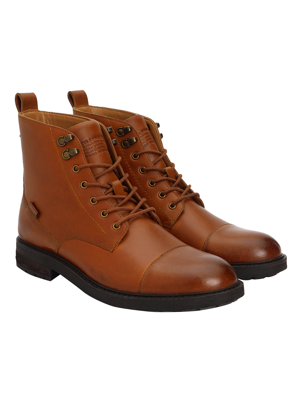 Men's Brown Solid Boots - Front View