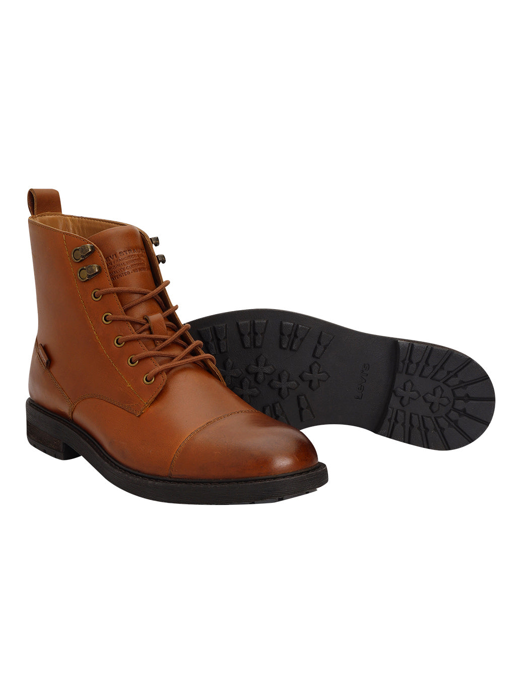 Men's Brown Solid Boots - Top View