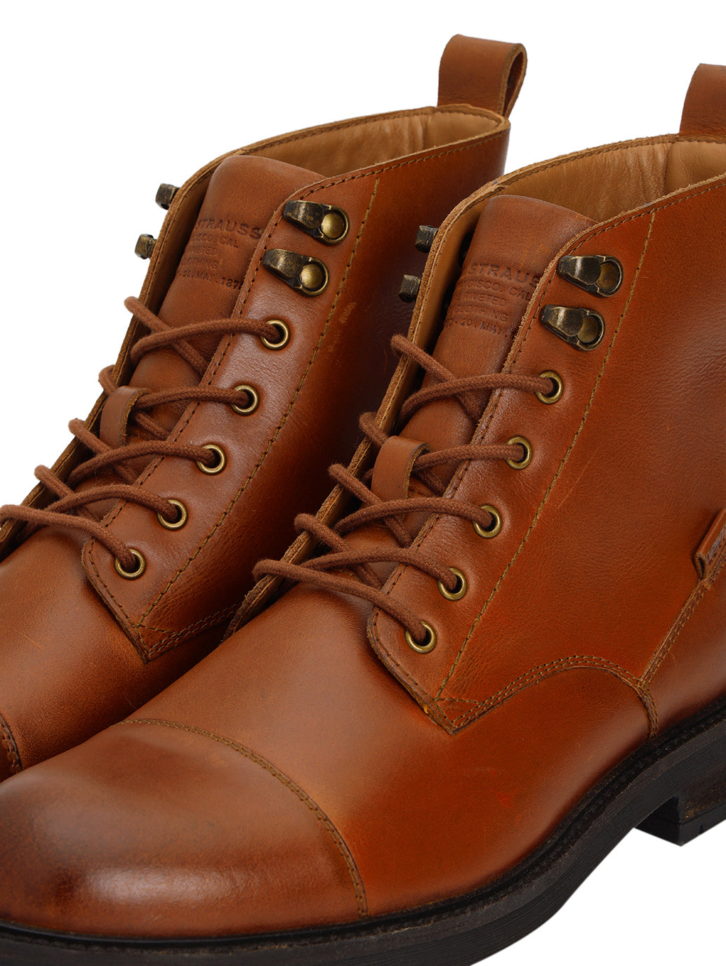 Men's Brown Solid Boots - Detail View
