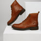 Men's Brown Solid Boots - Style View