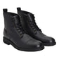 Men's Black Solid Boots - Front View