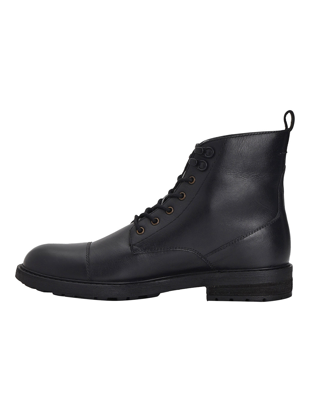Men's Black Solid Boots - Side View