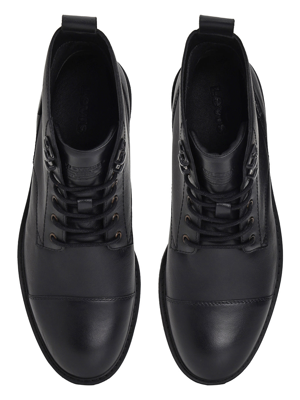 Men's Black Solid Boots - FrontSet View