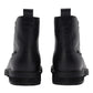 Men's Black Solid Boots - Back View