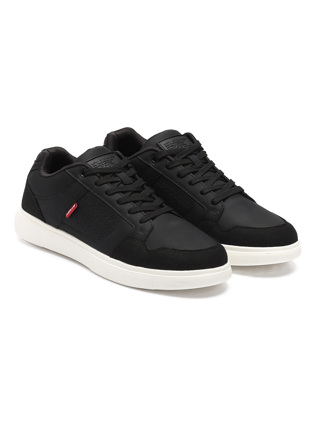 Men's Black Casual Sneakers - Font View