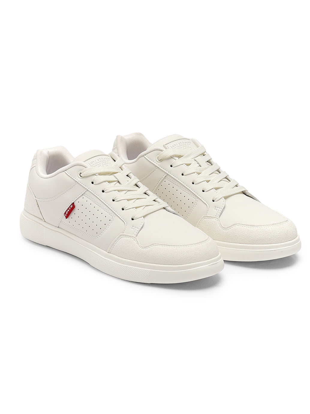 Men's White Casual Sneakers - Font View