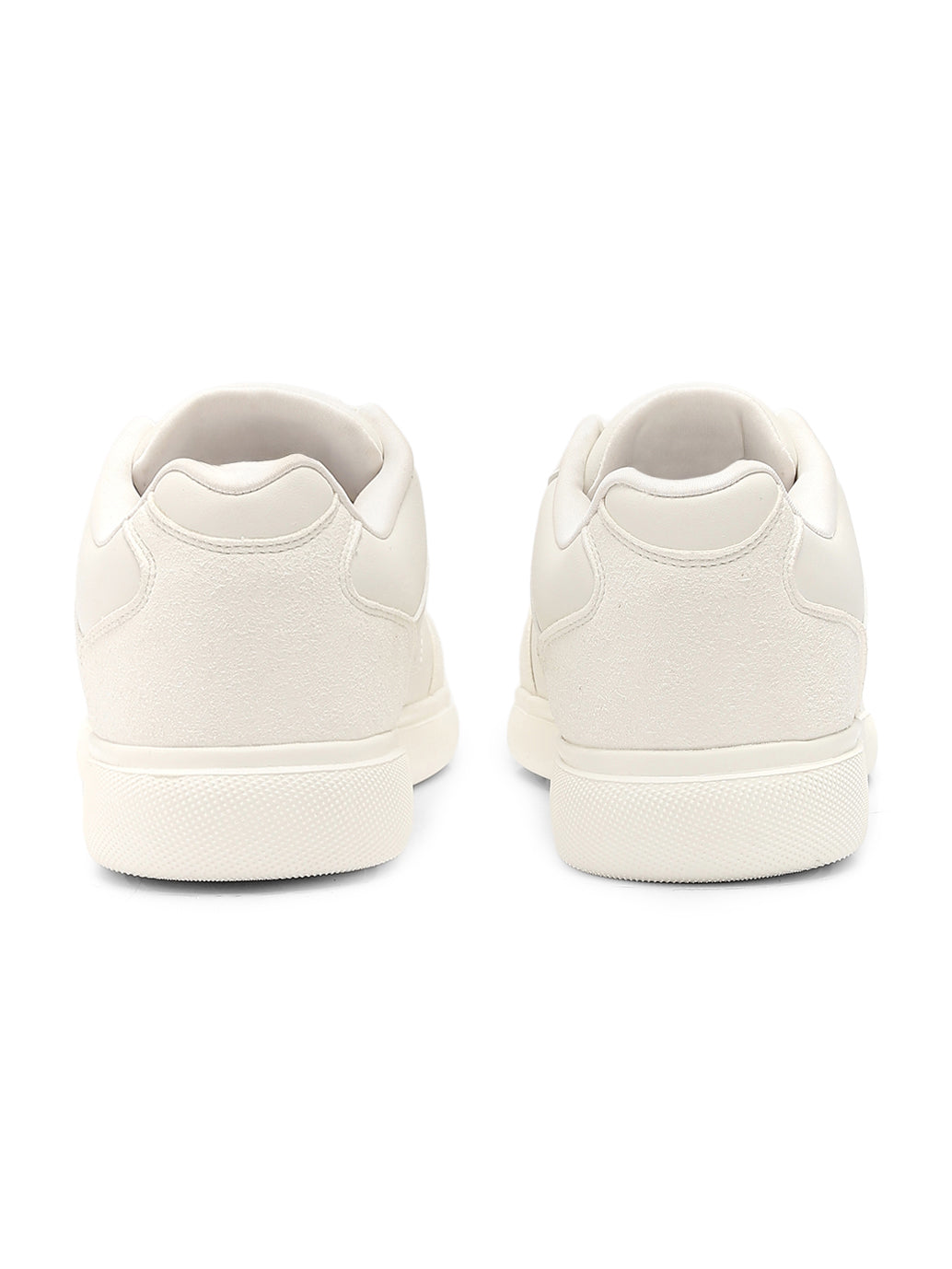Men's White Casual Sneakers - Back View