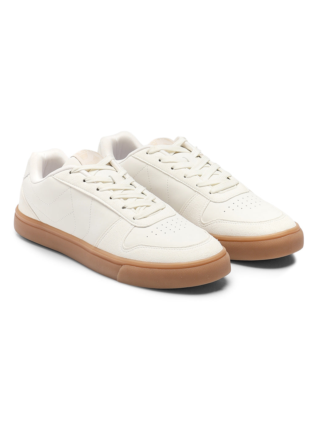 Men's White Casual Sneakers - Font View