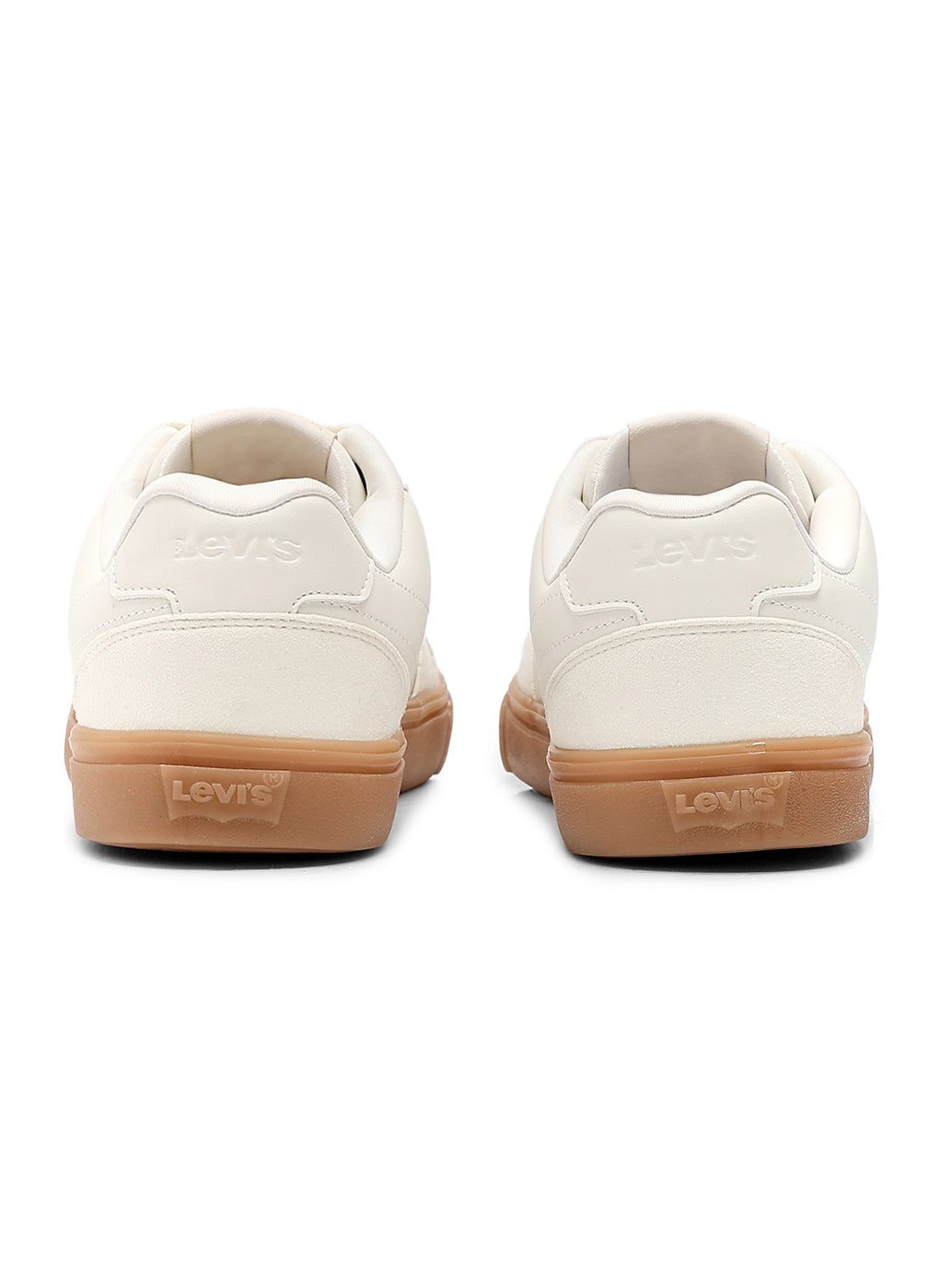 Men's White Casual Sneakers - Back View