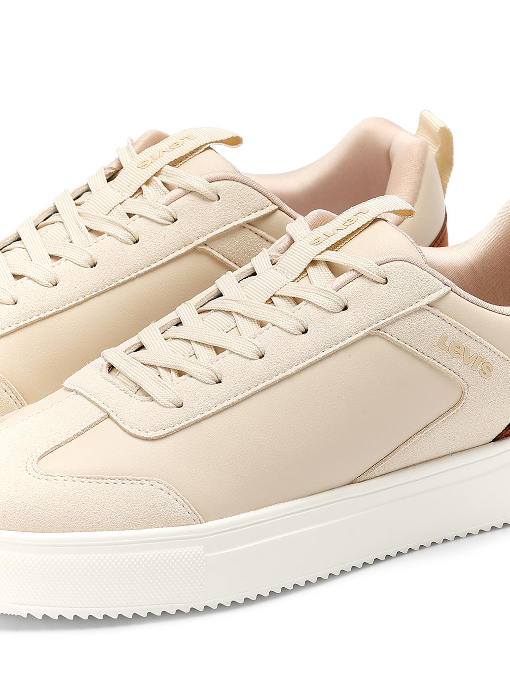 Men's Colorblock Beige Sneakers - Detail View