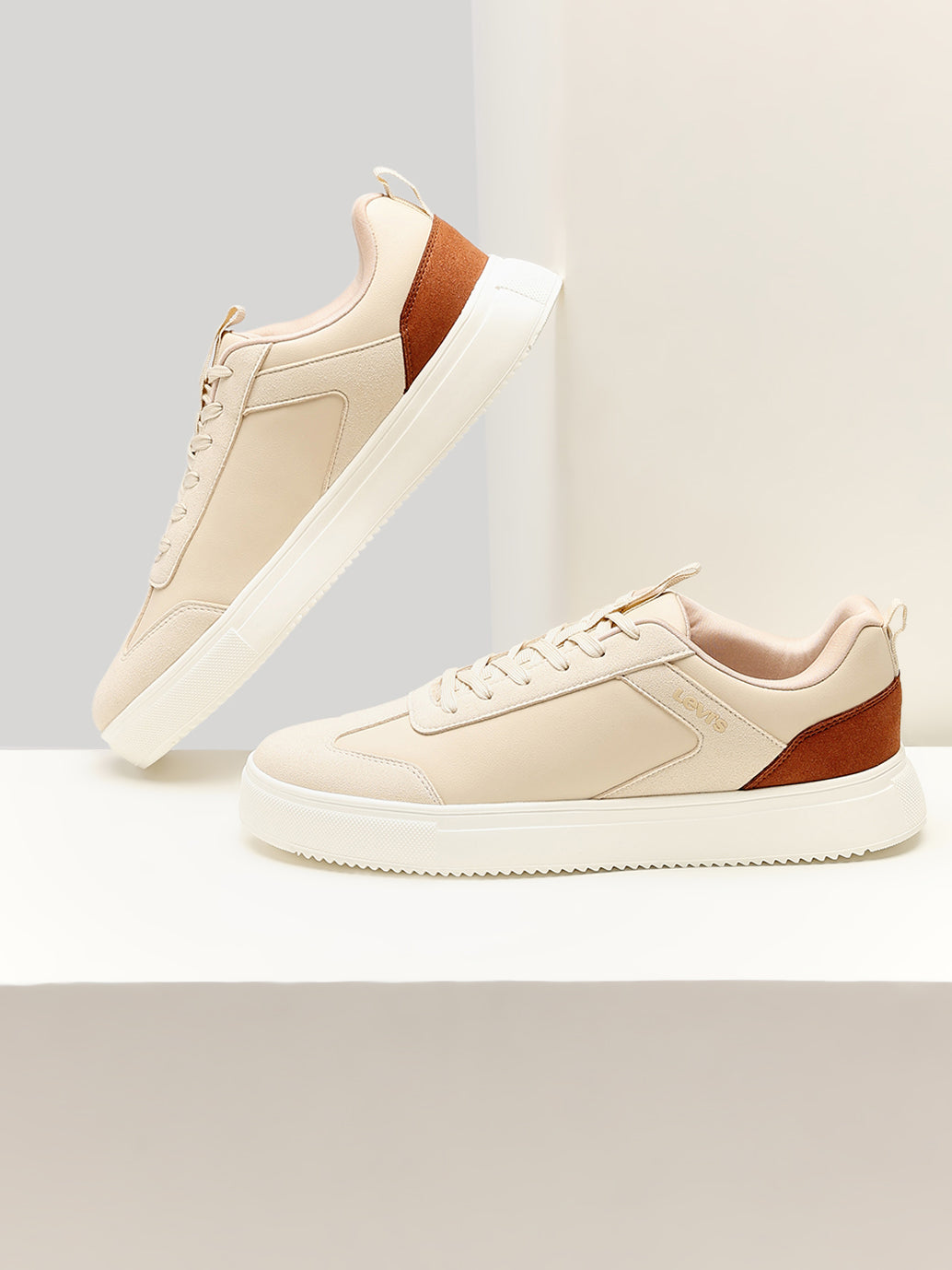 Men's Colorblock Beige Sneakers