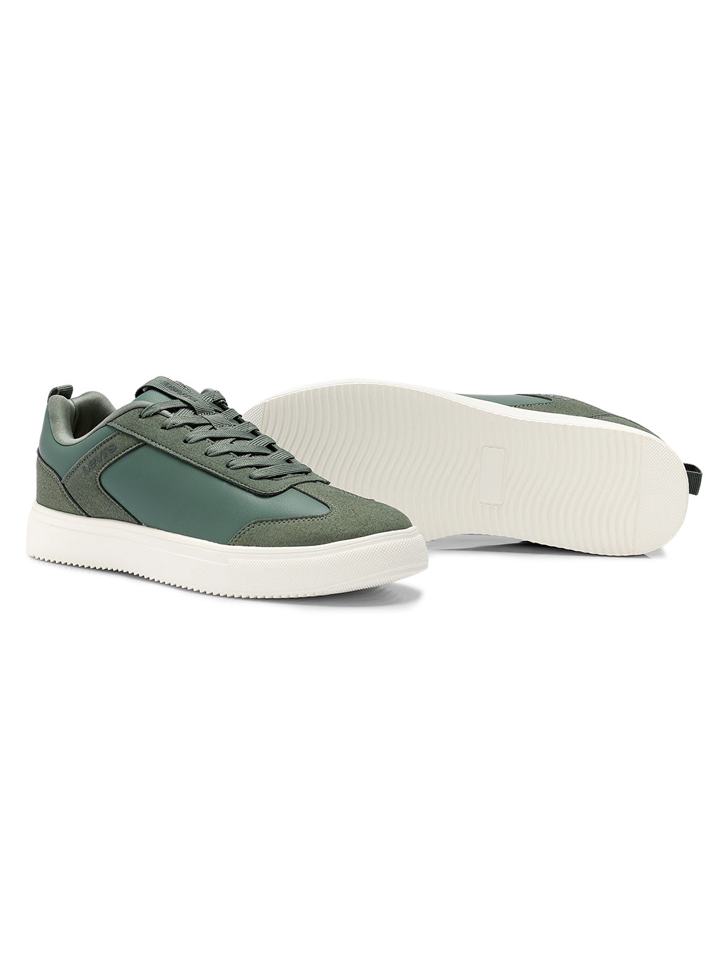 Men's Colorblock Green Sneakers - Top View