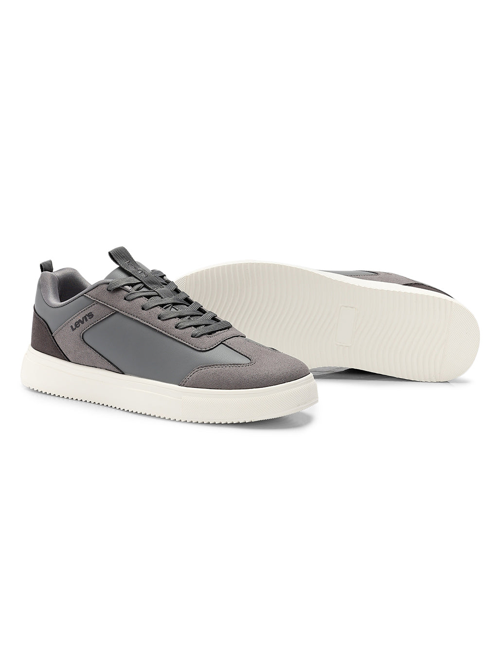 Men's Colorblock Grey Sneakers - Top View