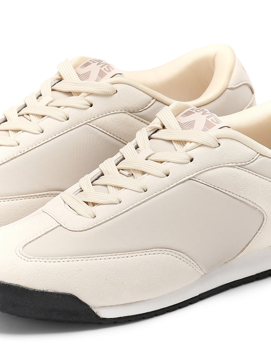 Men's Cream Casual Sneakers - Detail View