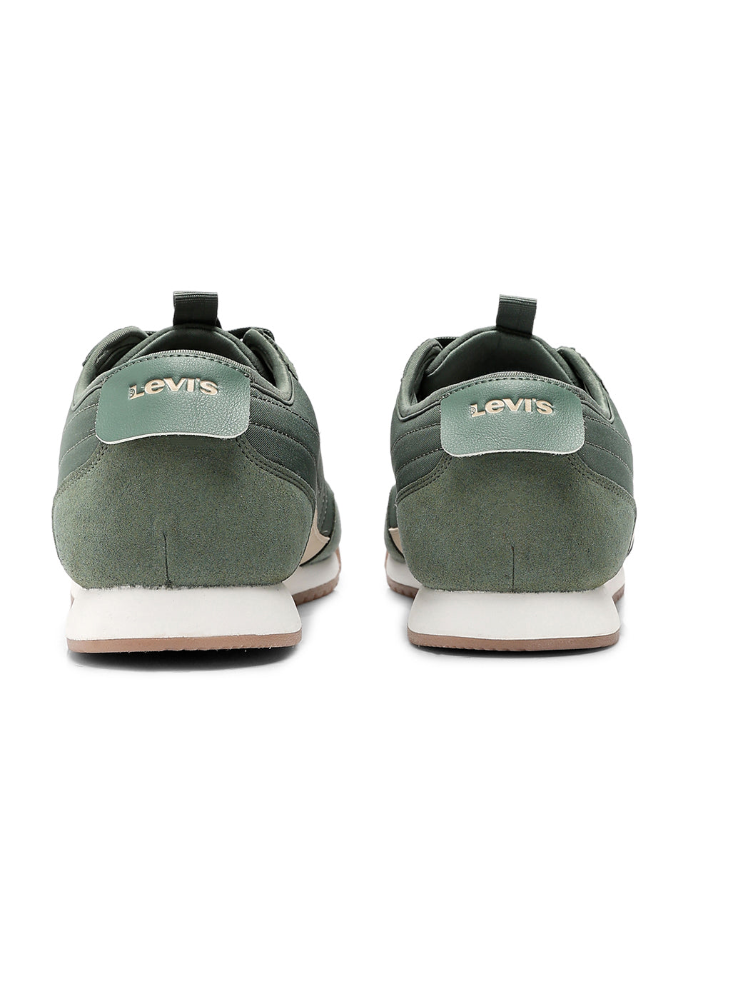Men's Green Casual Sneakers - Back View