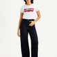 Women's Navy Blue Ribcage Bell Bottom Wide Leg Fit High Rise Jeans - 89f45fece17a742f598afdca9ad5197f View